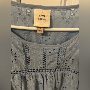Blue Eyelet Top